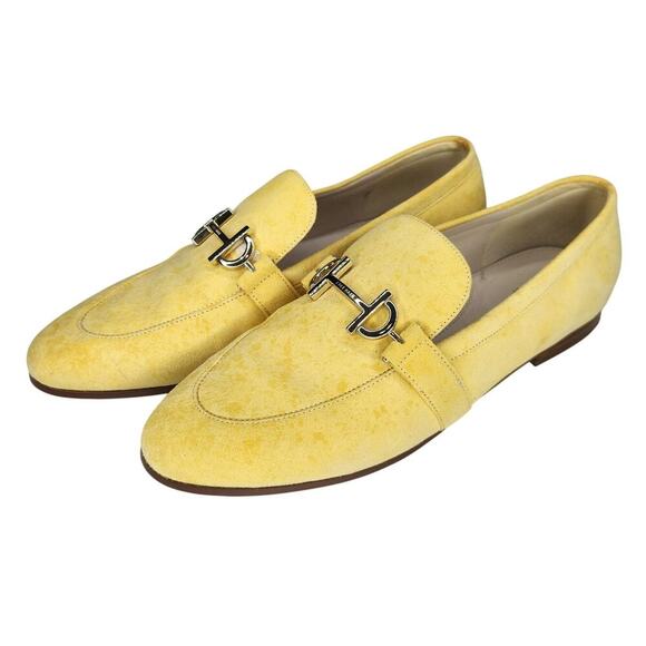 Cole Haan Shoes - Cole Haan Grand Series Butter Yellow Suede Loafers Slip On Bit Detail